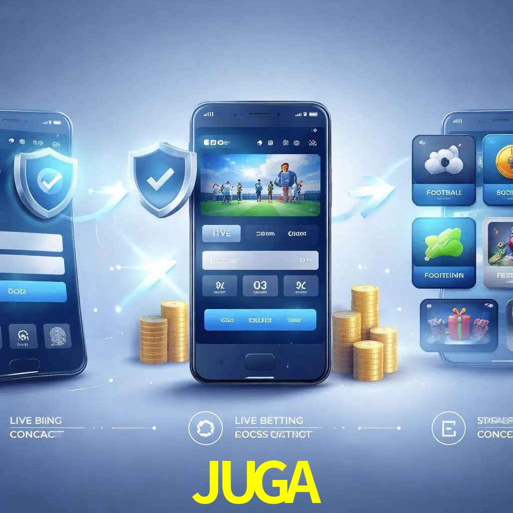 Pasos de acceso a la app JUGA en pantalla de teléfono móvil