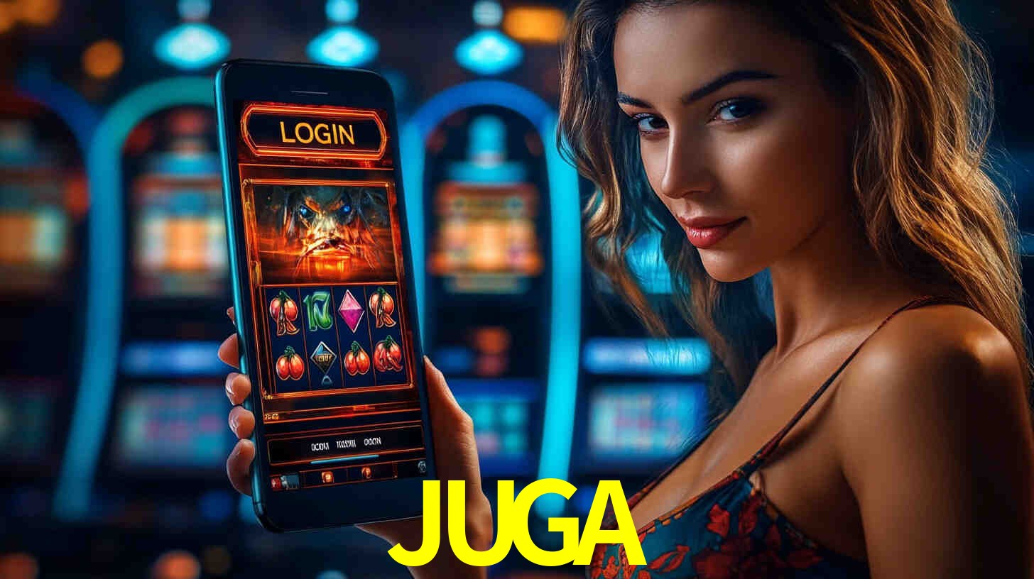 Interfaz de la app móvil JUGA en un smartphone moderno